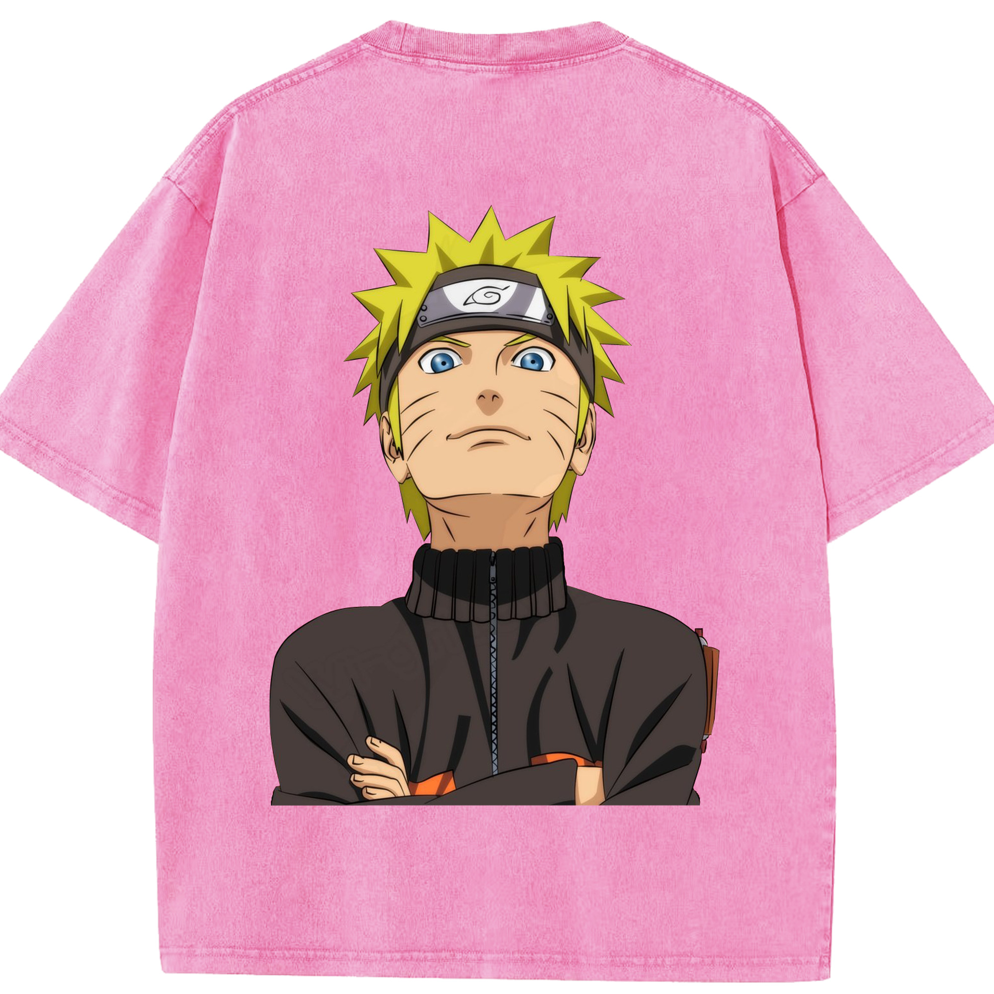 （画像用） NARUTO -ナルト- うずまき ナルト Uzumaki Naruto 綿100% ヴィンテージ風 半袖Tシャツ（背面プリント）